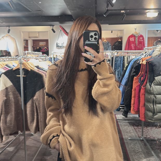 ZARA 자라 오버핏 스티치 배색 니트 S