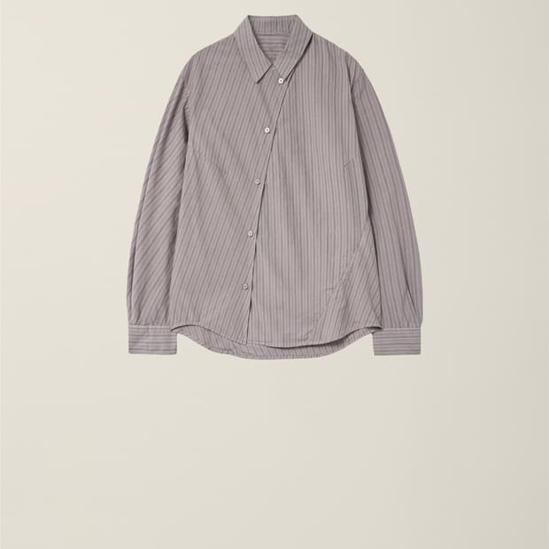 누마레 GARMENT DYED CURVED STRIPE SHIRT