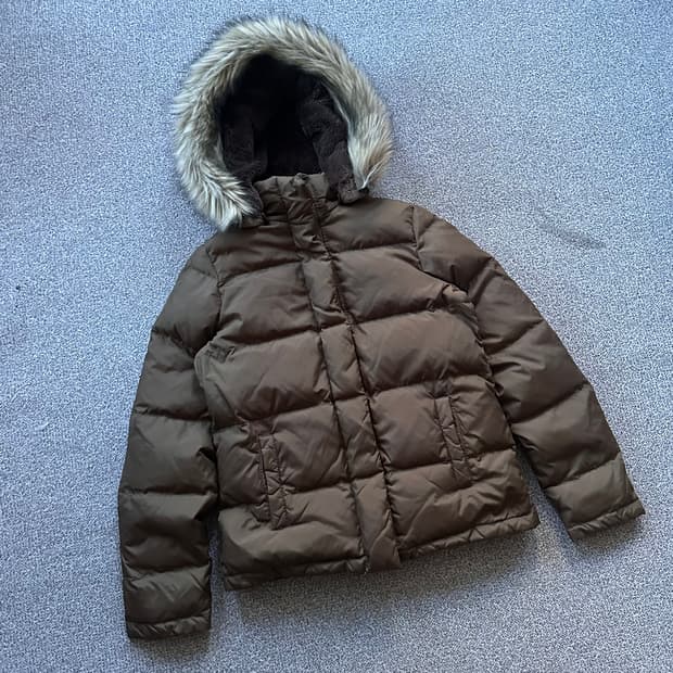 랄프로렌 브라운 퍼 후드 패딩