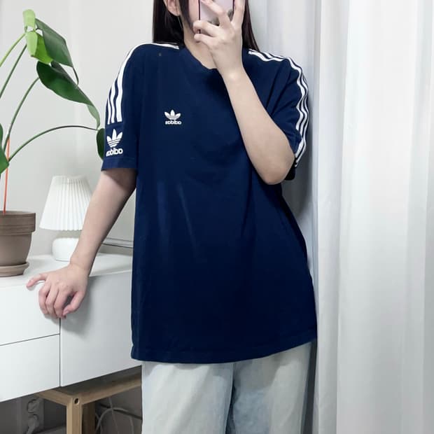 아디다스 네이비 트레포일 반팔티 [ 3XL ]