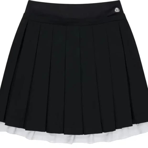 코이세이오 COYSEIO 더블웨이스트 플리츠 스커트 블랙 