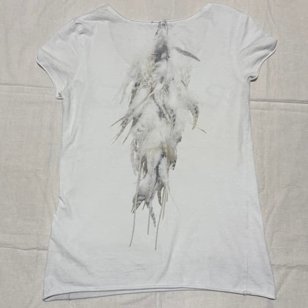 00s G.O.A Feather Printing T shirt