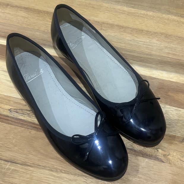 Paraboot 파라부트 BALLET 블랙 에나멜 발레리나 플랫 235