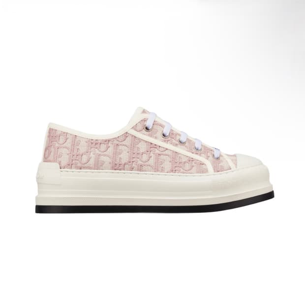 디올 워크앤디올 플랫폼 스니커즈 누드 디올 오블리크 자수 코튼