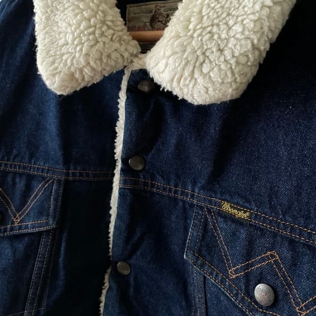 빈티지 렝글러 데님 셰르파 재킷