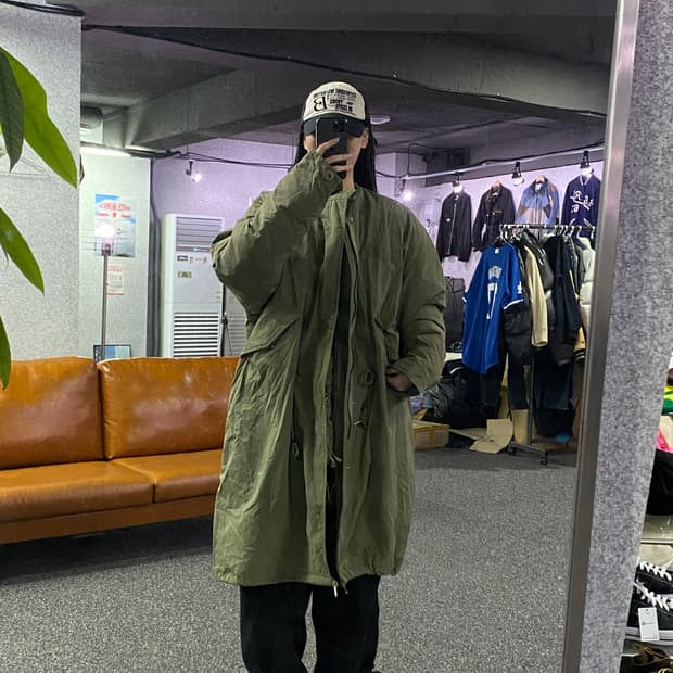 빈티지 카키 피시테일 점퍼 B3191