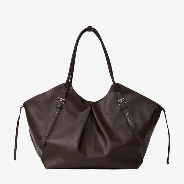여밈 belted shopper bag choco brown