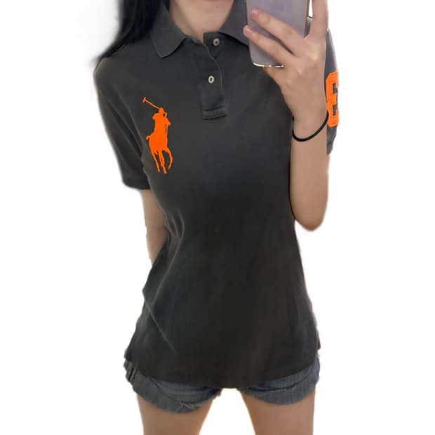 폴로 랄프로렌 빅포니 커스텀핏 딥그레이 카라티 PK