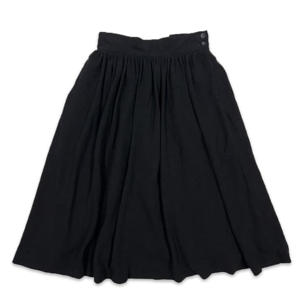 빈티지 블랙 플레어 미디 스커트