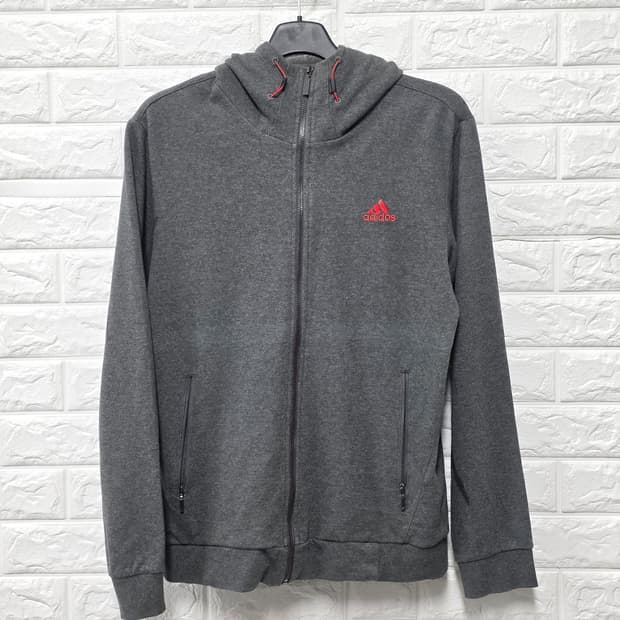 택포_ 아디다스 후드집업 회색 100