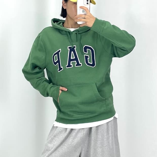 루키CK9737: 갭 그린 후드티셔츠 