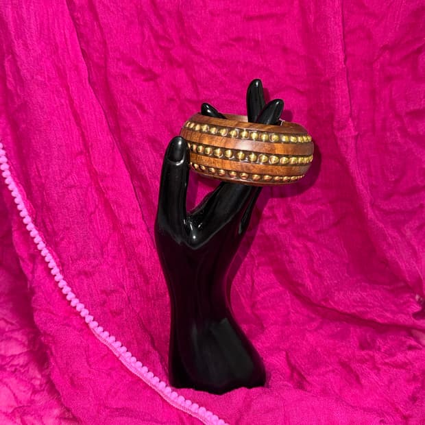 Gold studded wooden bangle