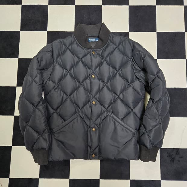 XL 폴로랄프로렌 다이아몬드 퀄팅 거위털 구스다운 자켓 블랙