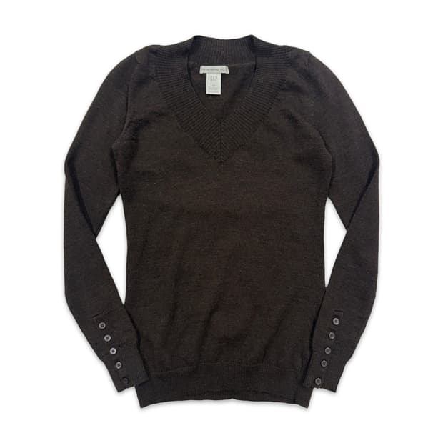 빈티지 GAP 브라운 양모 실림핏 니트