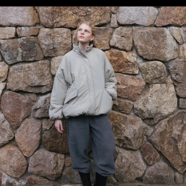 모노하 fleece padded 플리스 패디드 하이넥 자켓