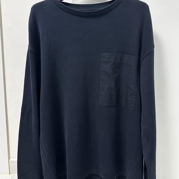 코스 네이비 라운드넥 보트넥 긴팔 티