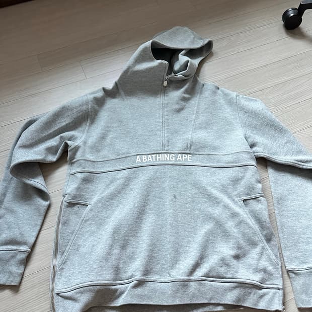 (L) 베이프 하프집 후드티