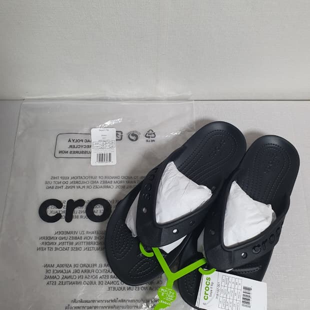 크록스 바야2 플립플랍 블랙 265mm 새상품 쪼리