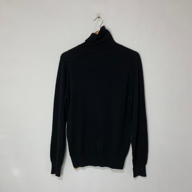 블랙 터틀넥 캐시미어 100 빈티지 니트 M