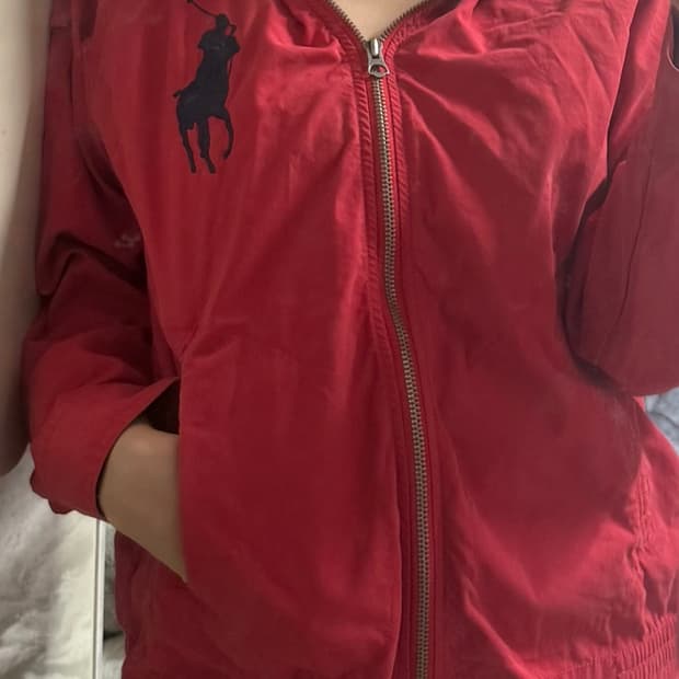 빈티지 폴로 빅포니 블루종 레드 자켓