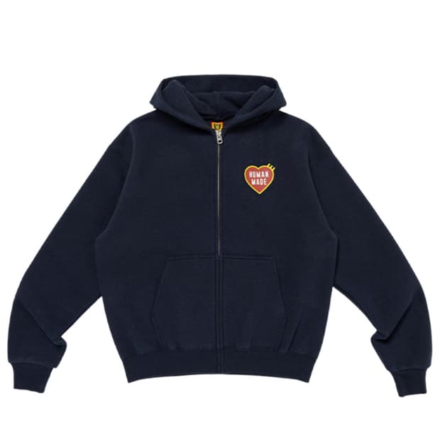 휴먼메이드 집업 하트 후드 네이비 xl