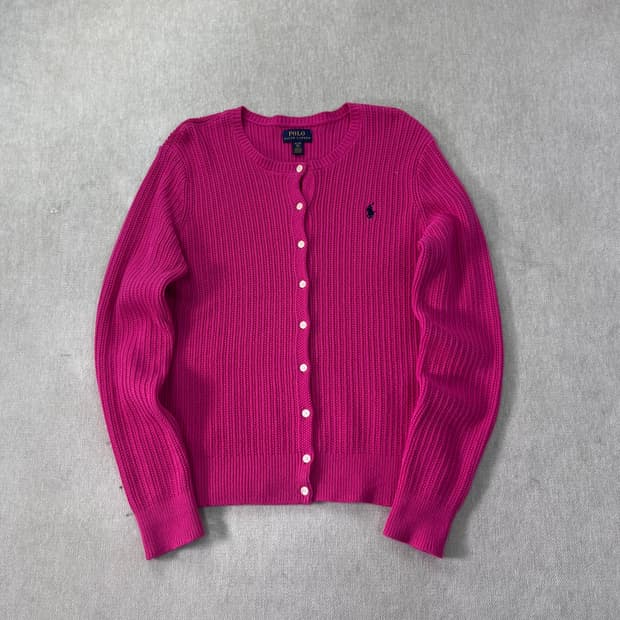 W 95 폴로랄프로렌 코튼 핑크 가디건
