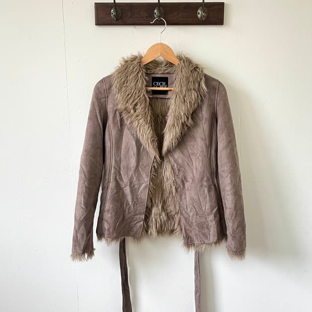 CECIL Mc BEE 코코아 퍼 자켓