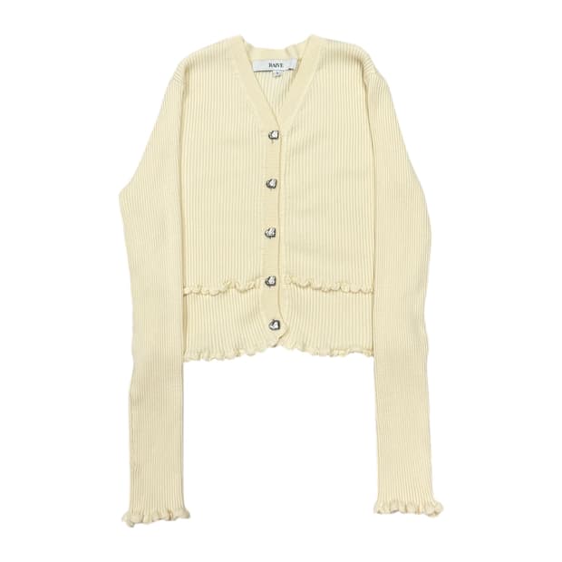 RAIVE 레이브 프릴 니트 가디건 버터 옐로우 1