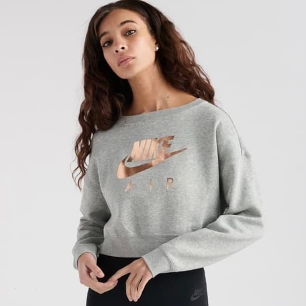 나이키 크롭 로즈골드 빅스우시 백지퍼 맨투맨 L