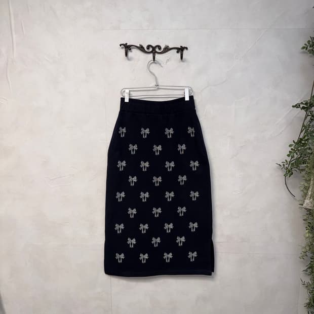 Metapher ribbon banding skirt navy