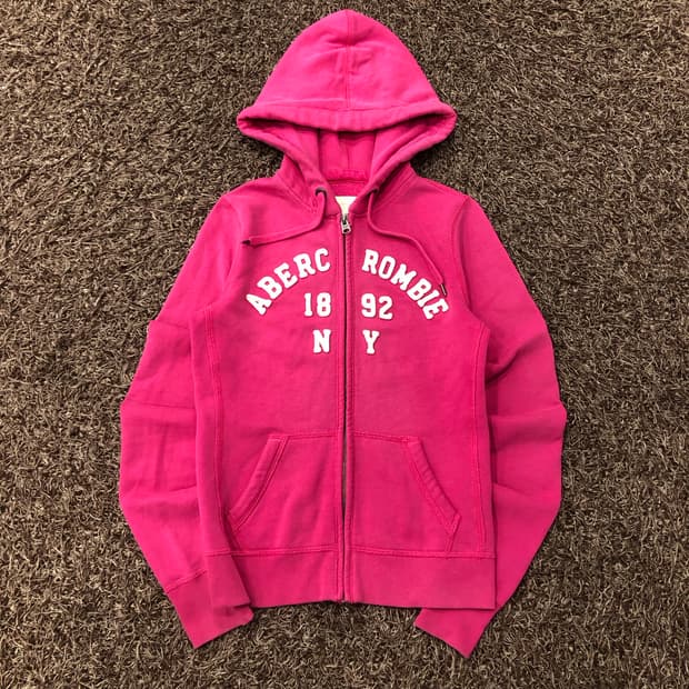 아베크롬비 핑크 딱붙 후드집업