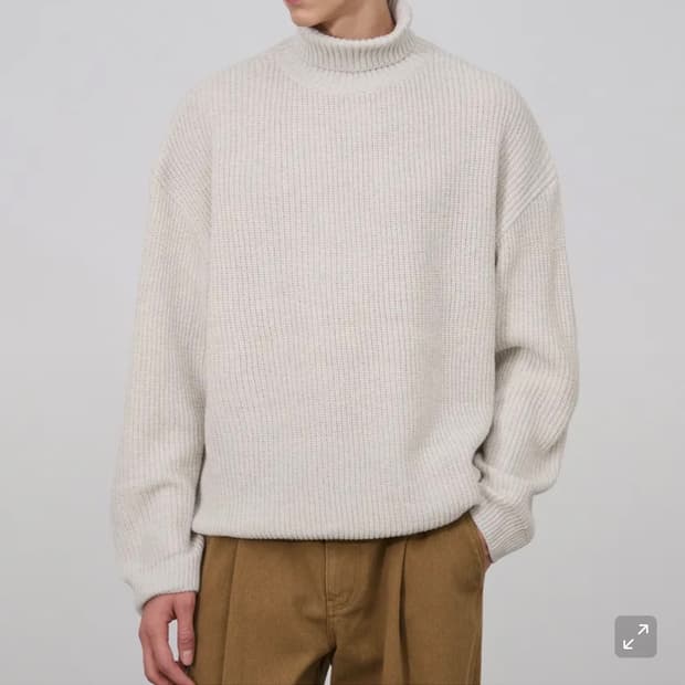 (새상품)(XL) 드로우핏 하찌 벌키 터틀넥 니트 [OATCREAM]