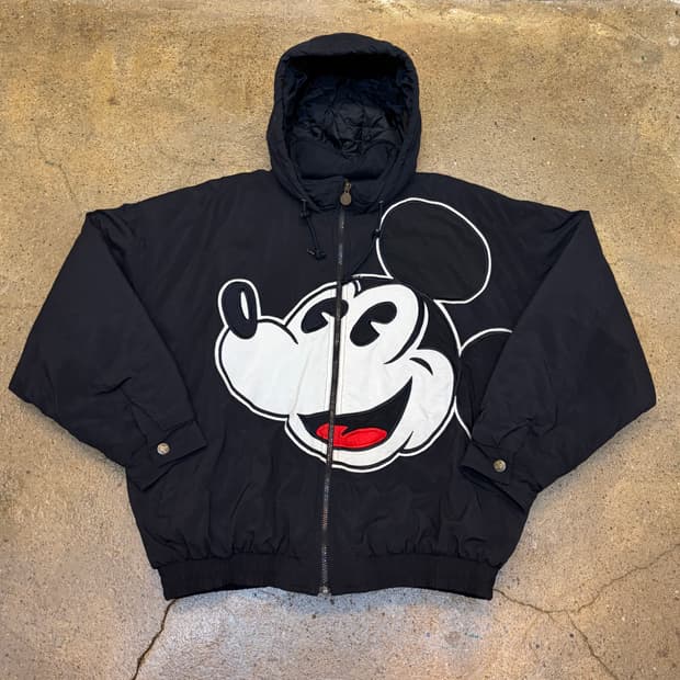90s 미국 빈티지 스타터 X 미키마우스 콜라보 패딩점퍼 후드패딩