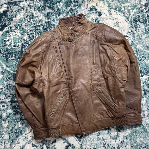 Anada JPN 웨스턴 블루종 소가죽 점퍼 자켓 (L)