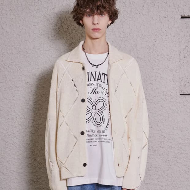 마틴플랜 다이아 펀치 가디건 아이보리 L