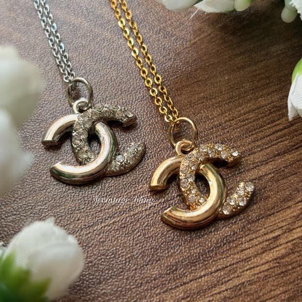 샤넬 하프 큐빅 목걸이