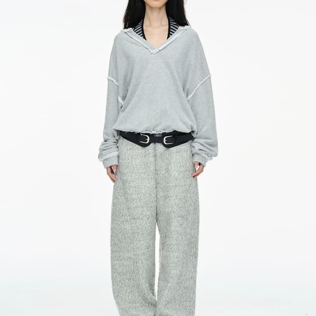 CERRIC HAIRY WIDE PANTS / GRAY