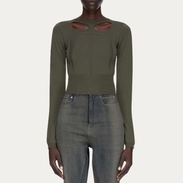 [S]릭오웬스 컷 아웃 롱 슬리브리스 니트