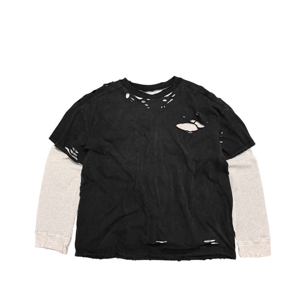 Hommeless 빈티지 레이어드 티셔츠