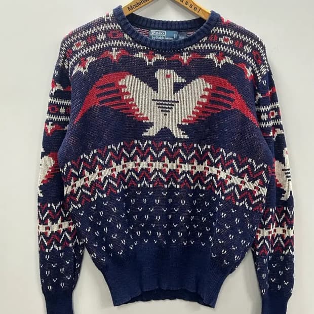 폴로 랄프로렌 썬더버드 패턴 린넨 니트