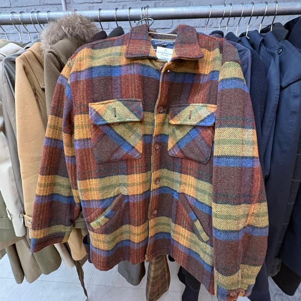 모리걸 체크 코트