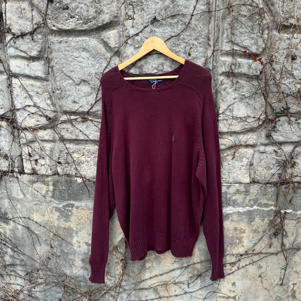 80s 폴로 랄프로렌 빈티지 니트 빅사이즈 버건디