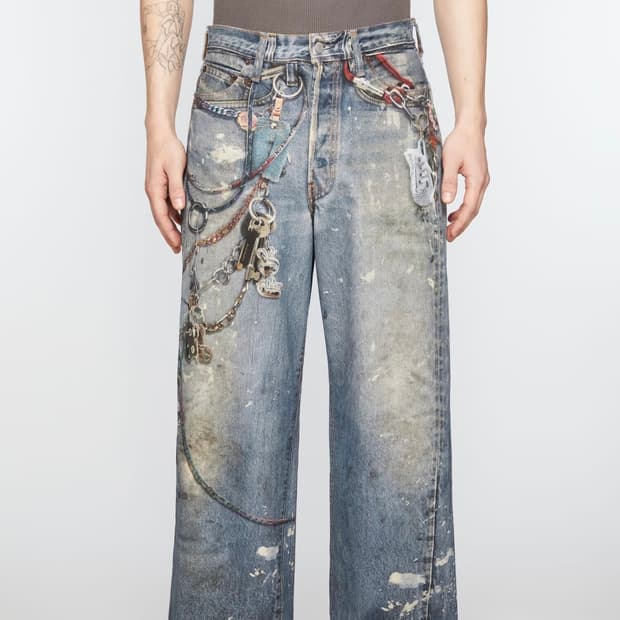 아크네 스튜디오 트롱프뢰유 키체인 데님팬츠 36