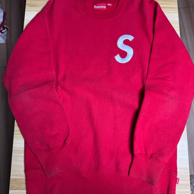 슈프림 S로고 크루넥 맨투맨 레드 L