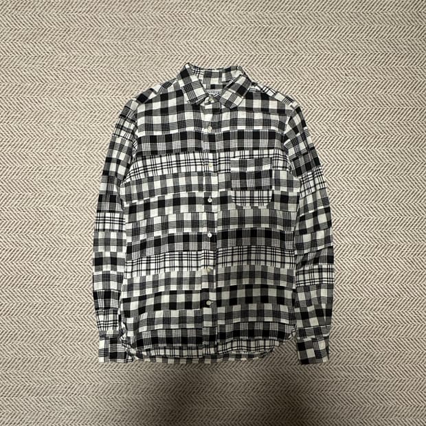 KENNETH FIELD usa made patchwork shirt