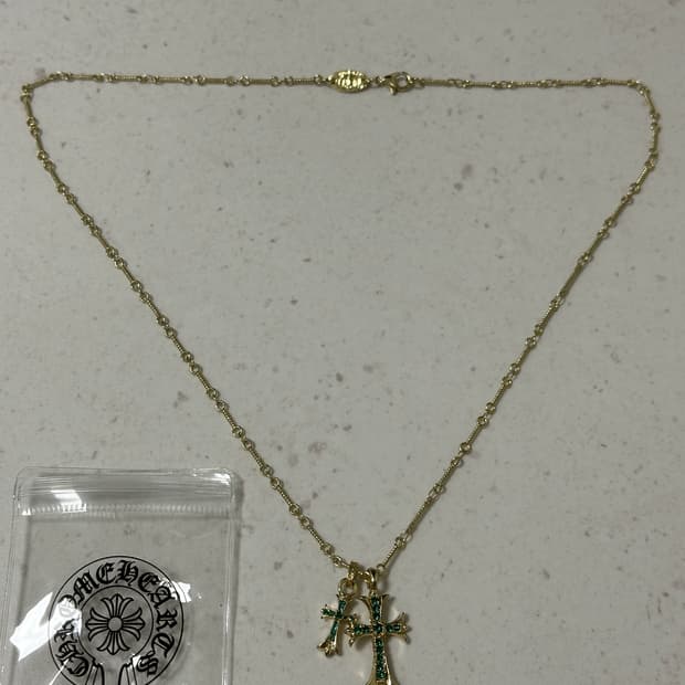 크롬 십자가 목걸이 