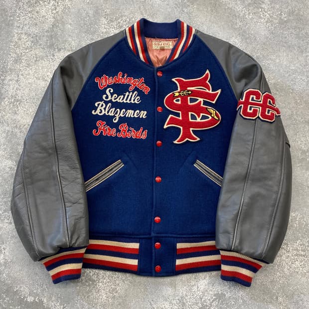 [40] 스타일아이즈 토요엔터프라이즈 울 레더 바시티 자켓