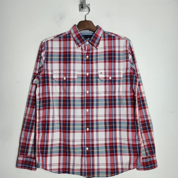 M 타미힐피거 빈티지핏 체크셔츠