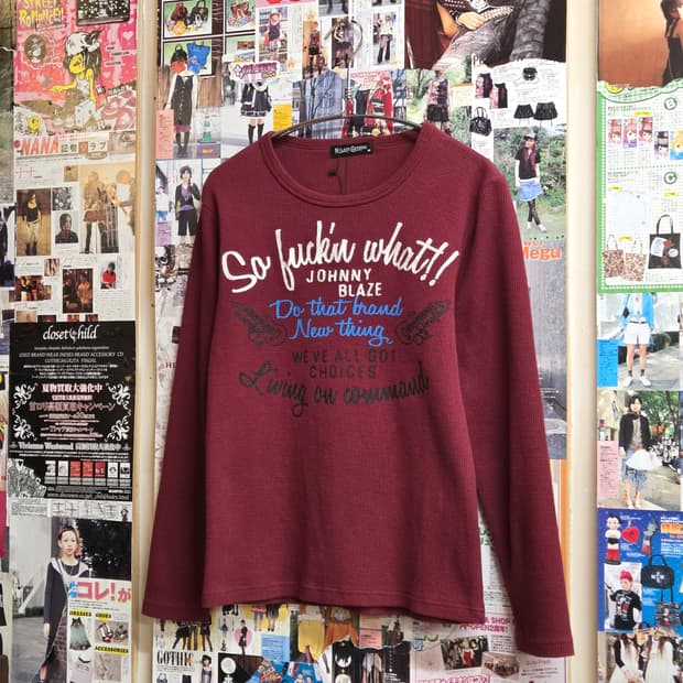 JPN 펑크 와플 자수 롱슬리브