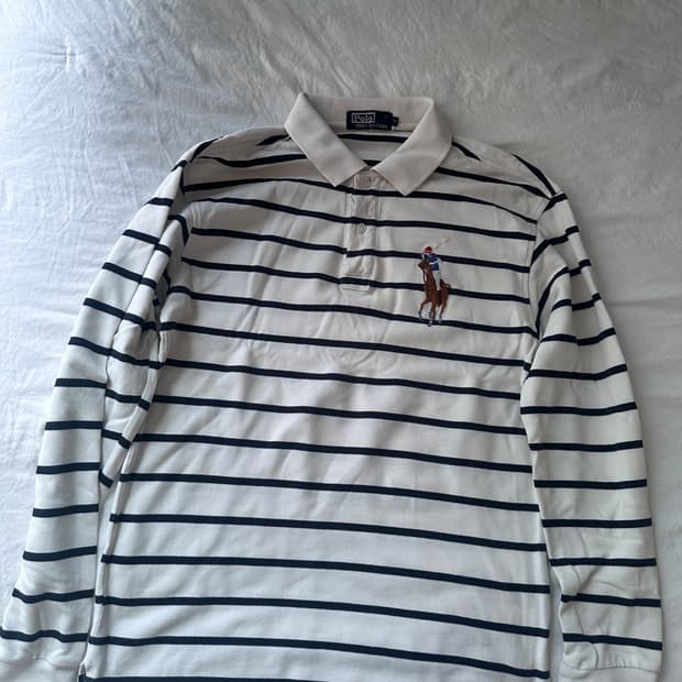 폴로랄프로렌 빅포니 럭비 스트라이프 카라 티